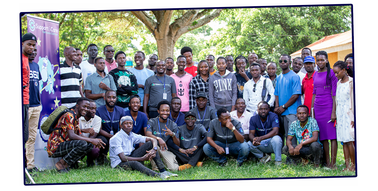 Students from Kampala meet at an Open Elements-sponsored meetup